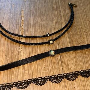 Bundle of 3 Free People Black Chokers!!